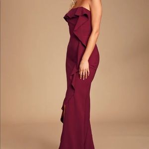 Burgundy cocktail bridesmaid dress
